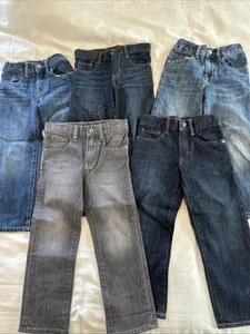 NICE Set Of 5 BABY GAP Boys Sz 4 4T Jeans Pants Lot - Picture 1 of 11