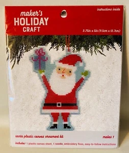 WEIHNACHTSMANN KUNSTSTOFF LEINWAND ORNAMENT KIT von MAKER’S HOLIDAY CRAFT - NEU! - Bild 1 von 4