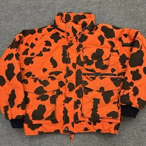 Vintage Gamehide Orange Duck Camouflage Hunting Jacket Packable Hood Men’s Large - Picture 1 of 11