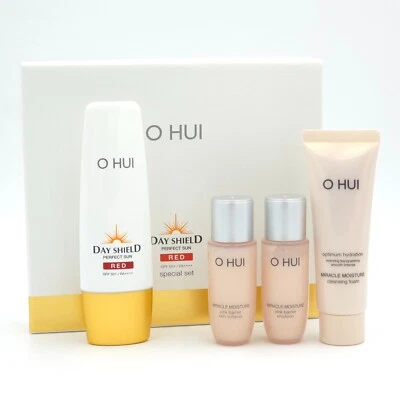 O HUI Day Shield Perfect Sun Red Special Set SPF50+ PA++++ Green Base K-Beauty - Image 1 of 4