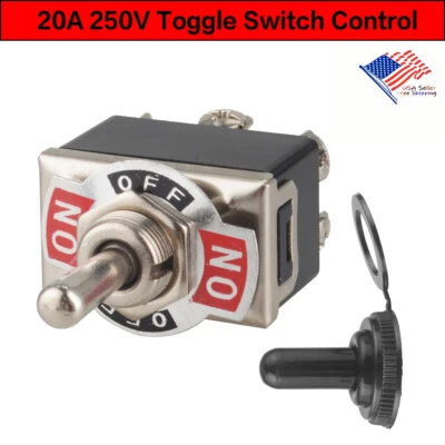 Heavy Duty 20A Toggle Switch Control DPDT 2 Pole Double Throw 6 Term On/Off US