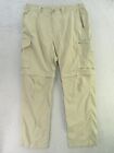 Campmor Pants Mens 34x30 Khaki Brown Convertible Hiking Nylon