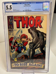 Mighty Thor #151 CGC 5.5, Marvel Silver Age Stan Lee & Jack Kirby (1968)