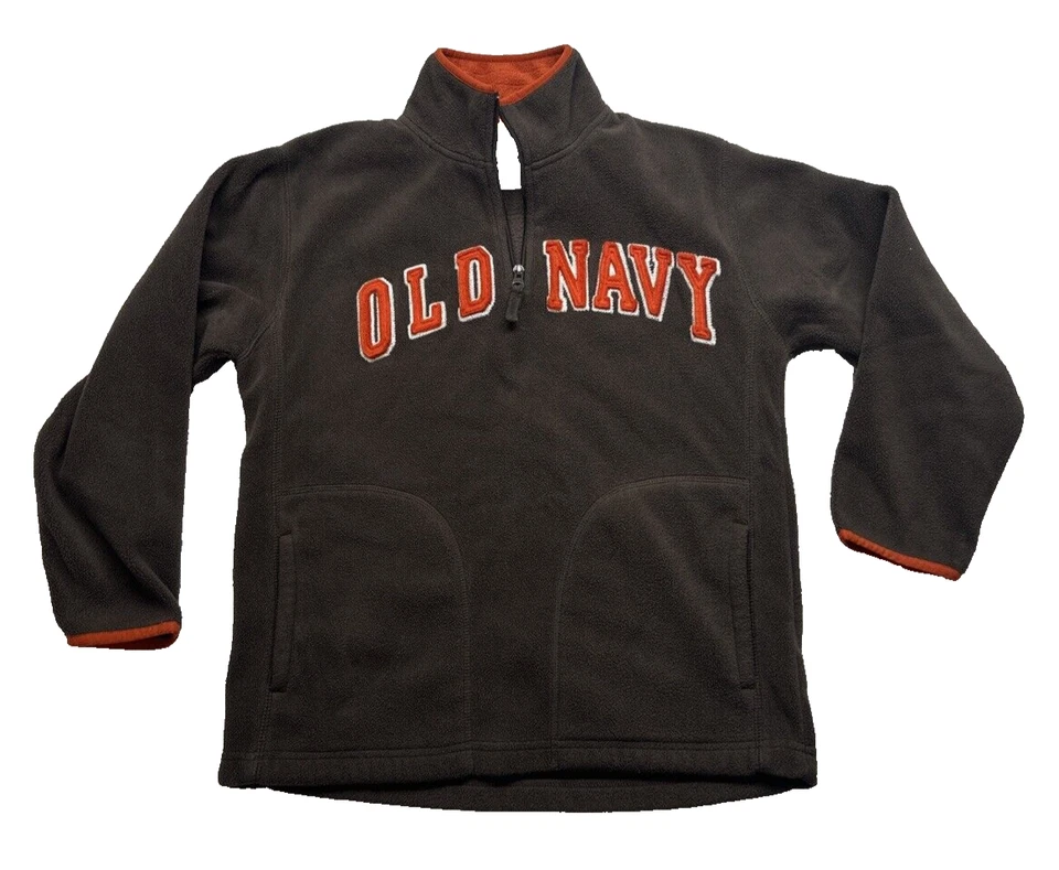 Old Navy Boys Large Fleece 1/4 Zip Pullover Brown/Orange Cleveland Browns Colors - Image 1 of 4