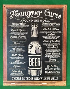 Hangover Cures "Around the World" Tin Metal Sign - Picture 1 of 2