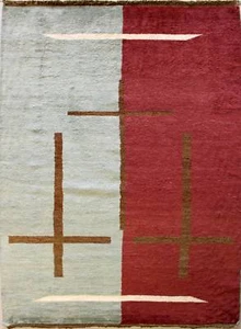 Alfombra de área multicolor Rugstc 4x6 Gabbeh, genuina anudada a mano, pila de lana - Imagen 1 de 5