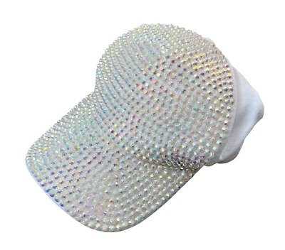 Gorra de béisbol ajustable con estrás blanca para mujer Foto 1 de 4