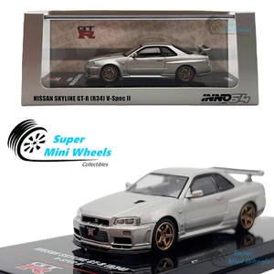 INNO64 1:64 Nissan GT-R R34 V-SPEC II Silver - Picture 1 of 6