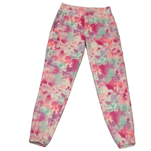 So Tie Dye Fleece Joggers Lounge Pants Athleisure Pockets Pink Girls XL 14/16 - Picture 1 of 15