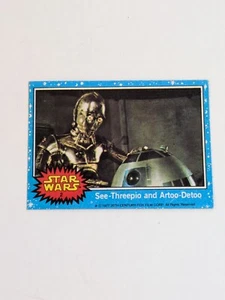 1977 STAR WARS - See-Threepio and Artoo-Detoo - Topps Series 1 Blue Card #2 - Picture 1 of 6