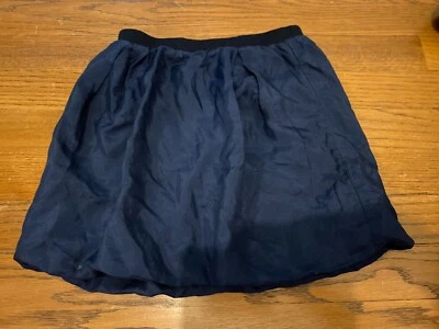 CREWCUTS JCrew Girls Washable Silk Navy Bubble Hem Skirt  SIZE 4- 5 - Image 1 of 4