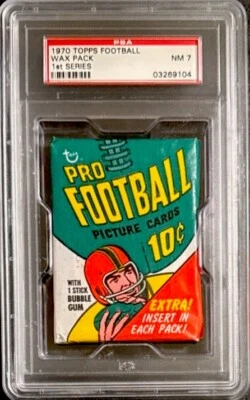 1970 Topps Football Wax Pack PSA 7 Unopened Vintage Graded (Poss OJ Simpson RC) - Image 1 of 2