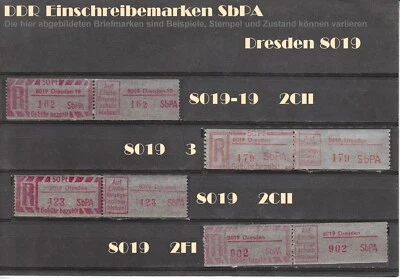 DDR R-Zettel SbPA Einschreibemarken DRESDEN 8010 bis 8080 postfrisch ** LOT - Bild 1 von 4