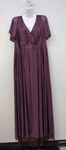 Vestido de noche Ever Pretty para mujer mangas acampanadas cuello en V lazo cintura 1XL Damson - Imagen 1 de 10