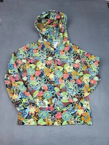 Disney Resort Mini Mouse Jacket Girls M Blue AOP Floral Full Zip Drawstring Hood - Picture 1 of 7