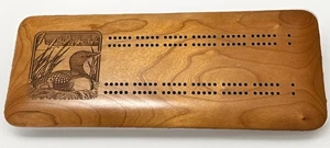 Vintage Minnesota Motto Holz Cribbage Brett geätzt Loon, 4 Metall Heringe 10" - Bild 1 von 8