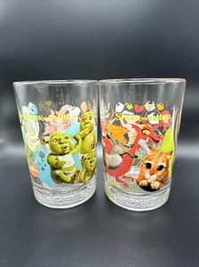 McDonalds Dreamworks Shrek the Third Glass Collector's Cup Set Of 2 - Picture 1 of 9