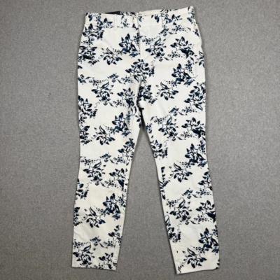 Nuevos pantalones florales blancos al tobillo ajustados de tiro medio Gap para mujer talla 10 Foto 1 de 4