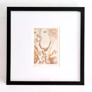 Quadro astratto originale stampa blocco firmato anni 70 incorniciato wall art marrone - Foto 1 di 12