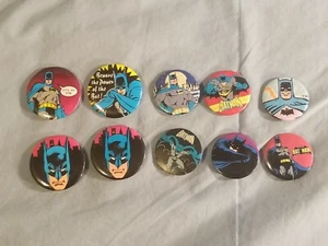 Lot of 10 Vintage DC Comics Batman Pins Pinback Buttons 70s or 80s? - Picture 1 of 2