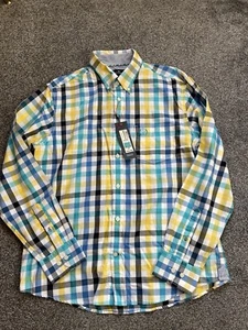 NWT Mens M&S Blue Harbour Shirt, Size Medium, Long Sleeve, Check, Collared (54) - Picture 1 of 5