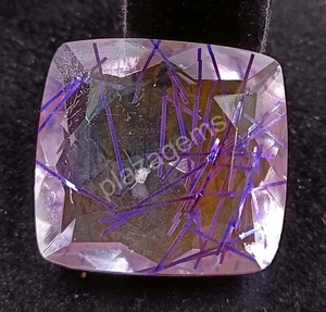 69.20 CT Cushion Purple Rutilated Quartz Certified Transparent Loose Gems 5MRS - Picture 1 of 8