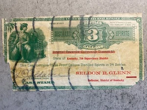 Sr 1933 IRS/Kentucky Distilled Spirits Tax Stamp - Picture 1 of 4