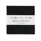 5" Charm Pack Squares Bella Solids Black Quilter's Cotton Fabric Precuts M520.21