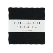 42 5" SQUARES BELLA SOLIDS MODA COTTON FABRIC CHARM PACK ALL BLACK 9900PP-99