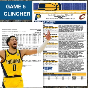 INDIANA PACERS JUEGO 5 PLAYOFFS NBA - Informe de anotadores del programa de cartas de alineación - 13/05 - Imagen 1 de 4
