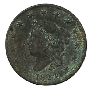1824 Matron Head US Copper Large Cent 1C