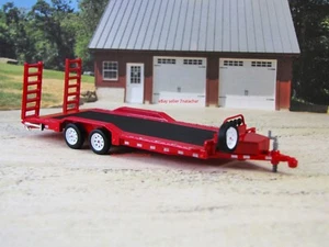 WORKING Flatbed Classic Drag Race Muscle Car Hauler Trailer 1/64 Scale - Picture 1 of 7