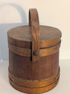 Antique Swing Handle Banded Mincemeat Firkin - Picture 1 of 10