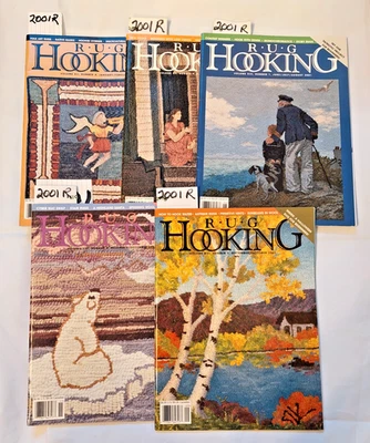 REVISTA DE GANCHO DE TAPETE 2001 ANO INTEIRO 5 EDIÇÕES - TODAS com PADRÕES INTERNOS DE PAPEL - Imagem 1 de 4