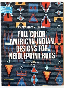 American Indian Designs for Needlepoint Rugs Vintage PB Book Dorothy Story 1975 - Picture 1 of 7
