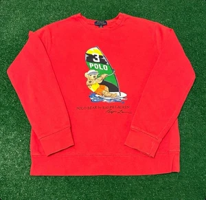 Polo Ralph Lauren Polo Bear Surfer Crewneck Sweater Youth Boys Size Large 14-16 - Picture 1 of 3