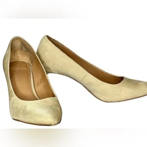 J. Crew Microsuede Heel Pump Saddle Tan 9.5 Classic Modern Pointed Toes $128 - Picture 1 of 8