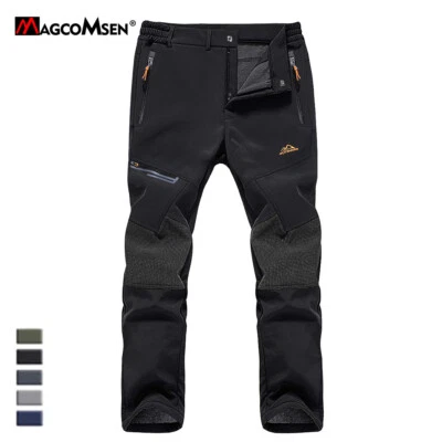 Men's Winter Thick Fleece Pants Waterpoof  Ski Snow Thermal Outdoor Hiking Pants - Image 1 of 4