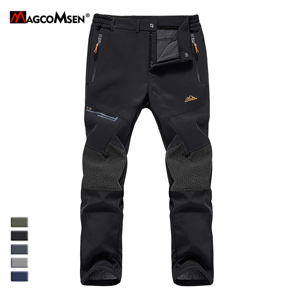 Men's Winter Thick Fleece Pants Waterpoof  Ski Snow Thermal Outdoor Hiking Pants - Image 1 of 4