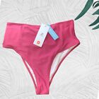 Cupshe Swimsuit Bikini Bottom Womens Medium Pink Strappy Back Bathing Suit Piece