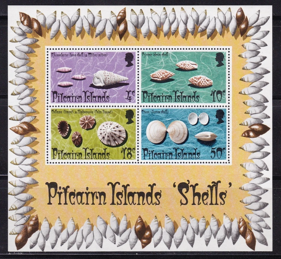 PITCAIRN #140a MNH SALT WATER SEA SHELLS SOUVNIER SHEET - Image 1 of 1