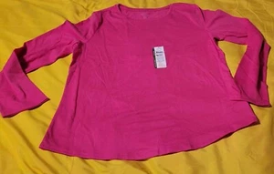 NWT Wonder Nation Girls Kid Tough Hot Pink LONG-sleeved T-Shirt XL Plus (14/16) - Picture 1 of 1