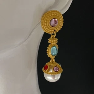 Mujeres Moda Elegantes Pendientes Oro Mate Imitación Perla Pendientes Joyería Regalo - Imagen 1 de 5