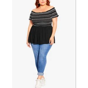 City Chic Plus Size Stitch Detail Top | Size 18 - Picture 1 of 3