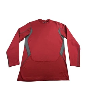 Nike Pro Combat Men Medium Red Fitted DriFit Fitted Long Sleeve Crewneck Shirt - Picture 1 of 14