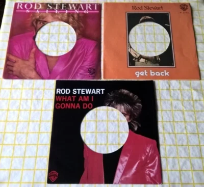 ROD STEWART  3 copertine forate per 45 giri juke box - Immagine 1 di 2