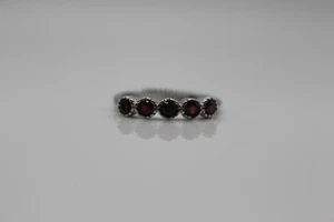 Granat facettiert Statement-Ring versilbert verstellbare Größen Geschenkidee - Bild 1 von 2