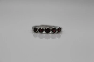 Granat facettiert Statement-Ring versilbert verstellbare Größen Geschenkidee - Bild 1 von 2