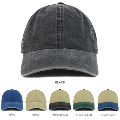 ARMYCREW XXL Oversize Big Washed Cotton Pigment Dyed Unstructured Baseball Cap -FREE SHIP