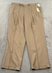Lauren Ralph Lauren Mens Pants 38x34 Beige Super 120s Cashmere Pure Wool NEW - Picture 1 of 15